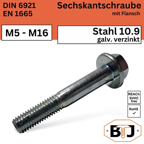 Din 6921 flanschschraube - 6921, 10.9
